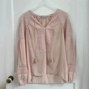 Ramy Brook Winnie Lace Panel Blouse Size M